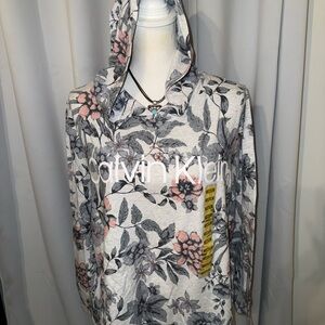 Calvin Klein Gray and Pink Floral Top